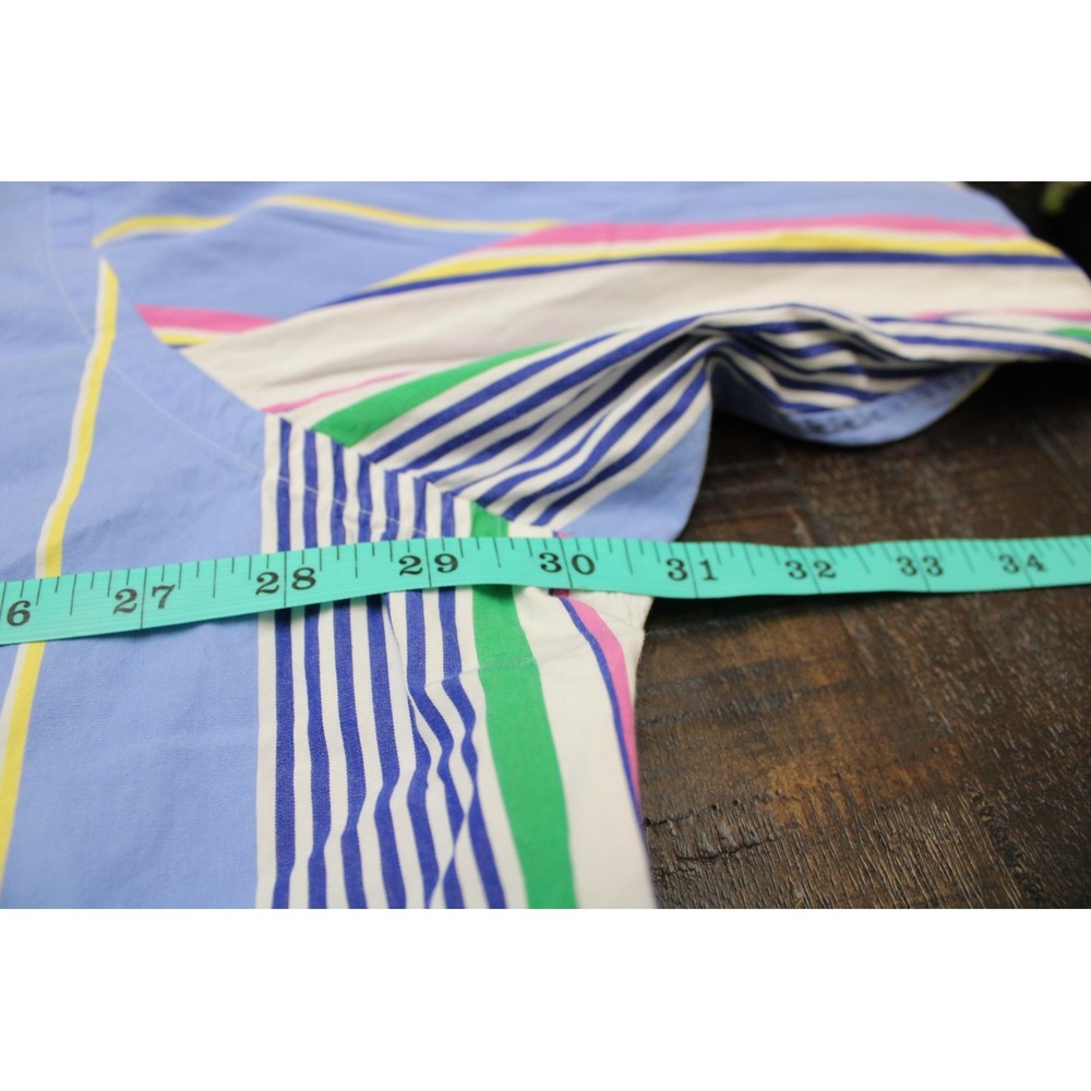 Vintage Ralph Lauren Shirt Mens 3XB Multicolor Stripe Long Sleeve Button Flesh - Picture 3 of 8